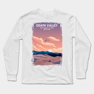 Death Valley Vintage Minimal National Park Travel Poster Long Sleeve T-Shirt